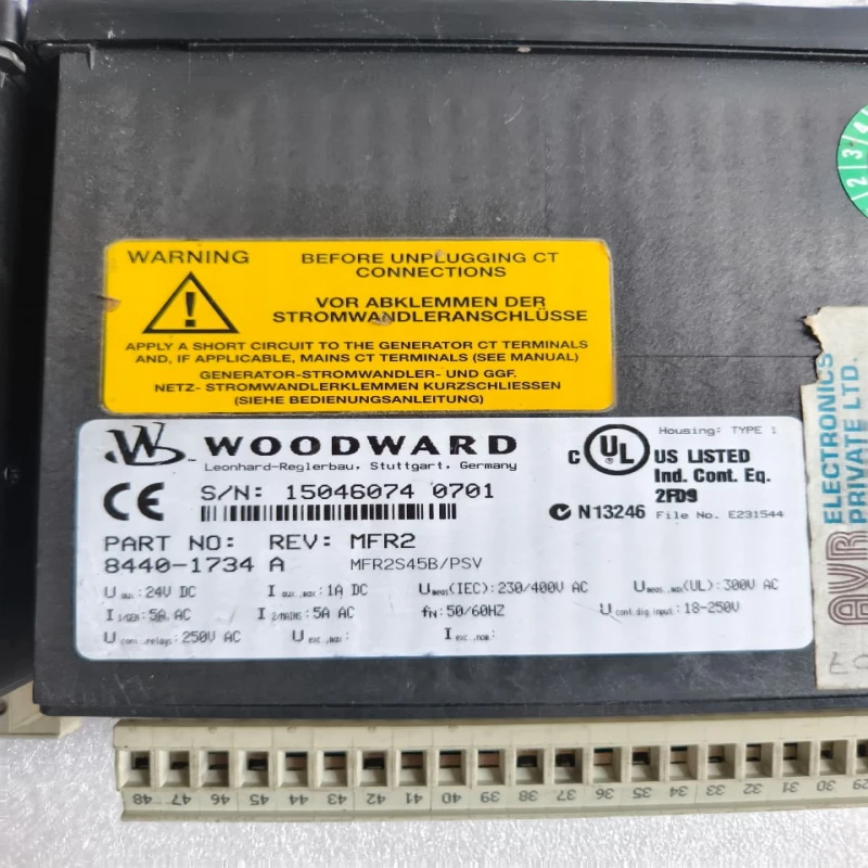 Woodward MFR2S45B/PSV 8440-1734 Multifunction Relay & Control Unit for Generator Protection and Engine Control thumbnail 4